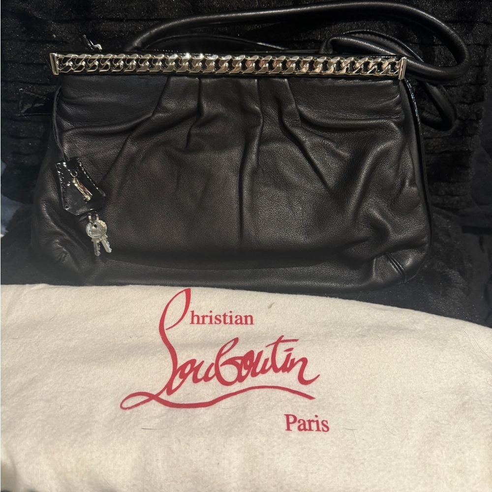 Christian Louboutin Black Leather Chain Bag